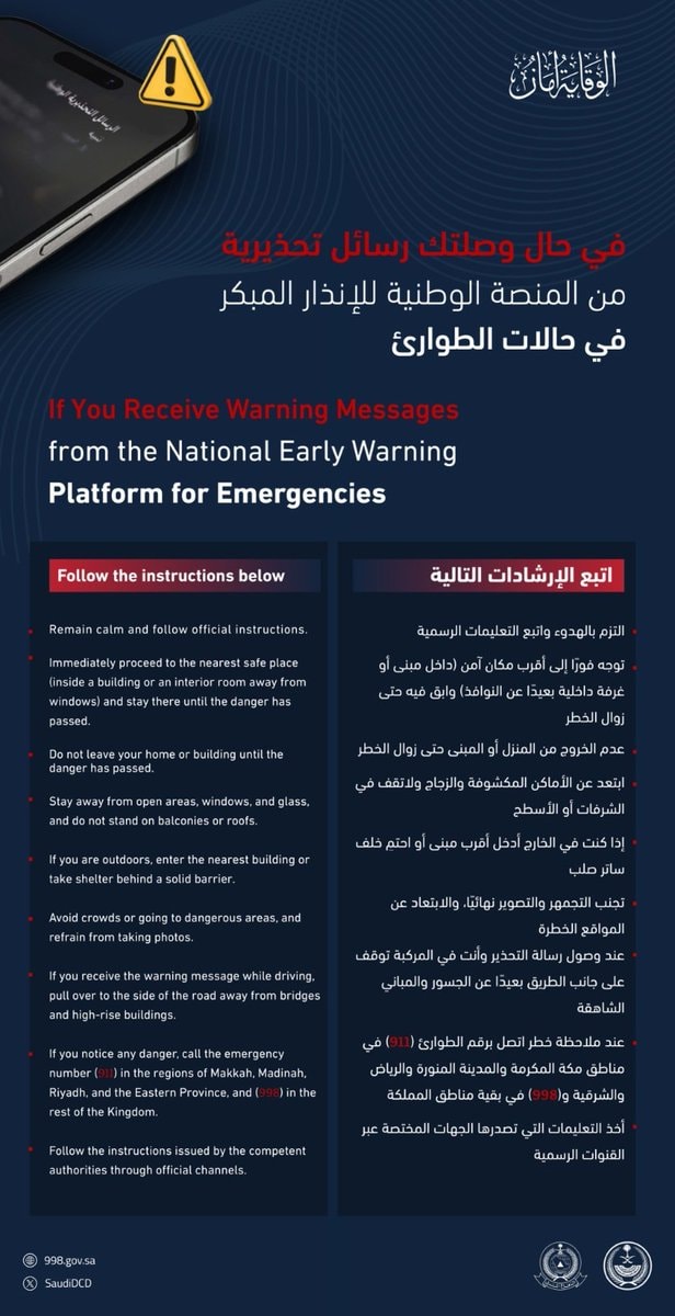 Saudi Civil Defense Khamis Mushait missile alert