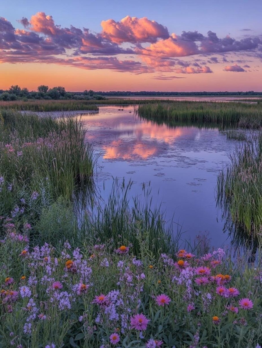 nature sunset stream field (photo 2 of 2)