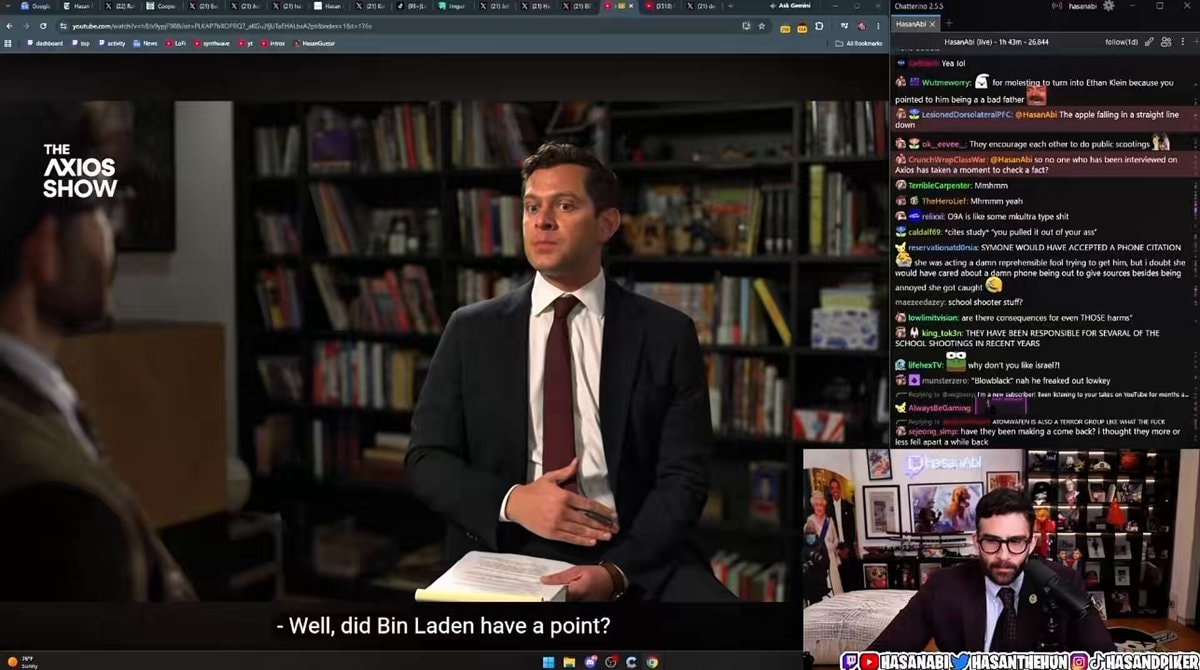 Hasan on The Axios Show discusses Bin Laden and Axios funding
