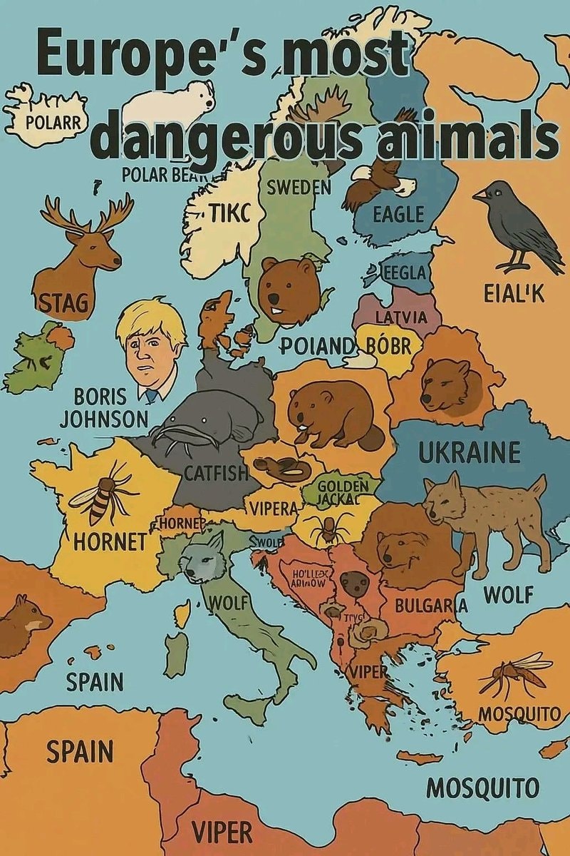 Europe's most dangerous animals according to AI