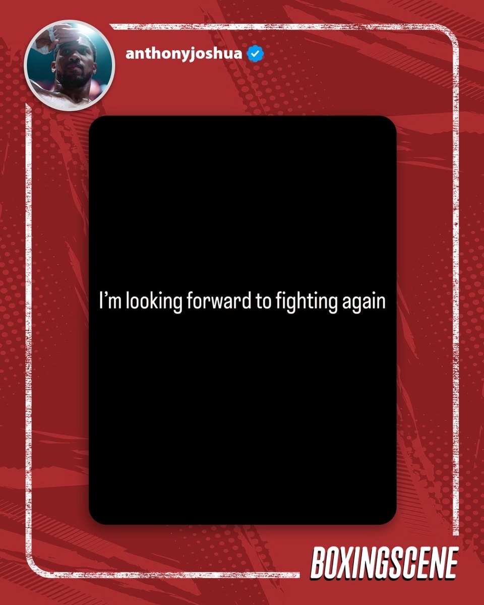 Anthony Joshua looking forward to fighting again