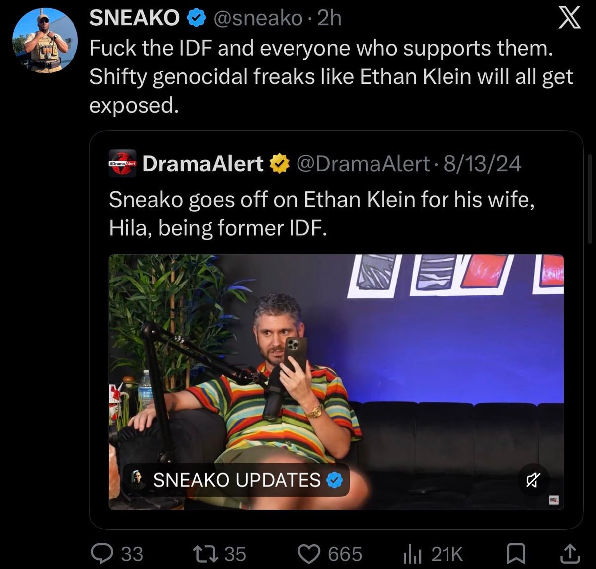Sneako on Ethan Klein cheating scandal