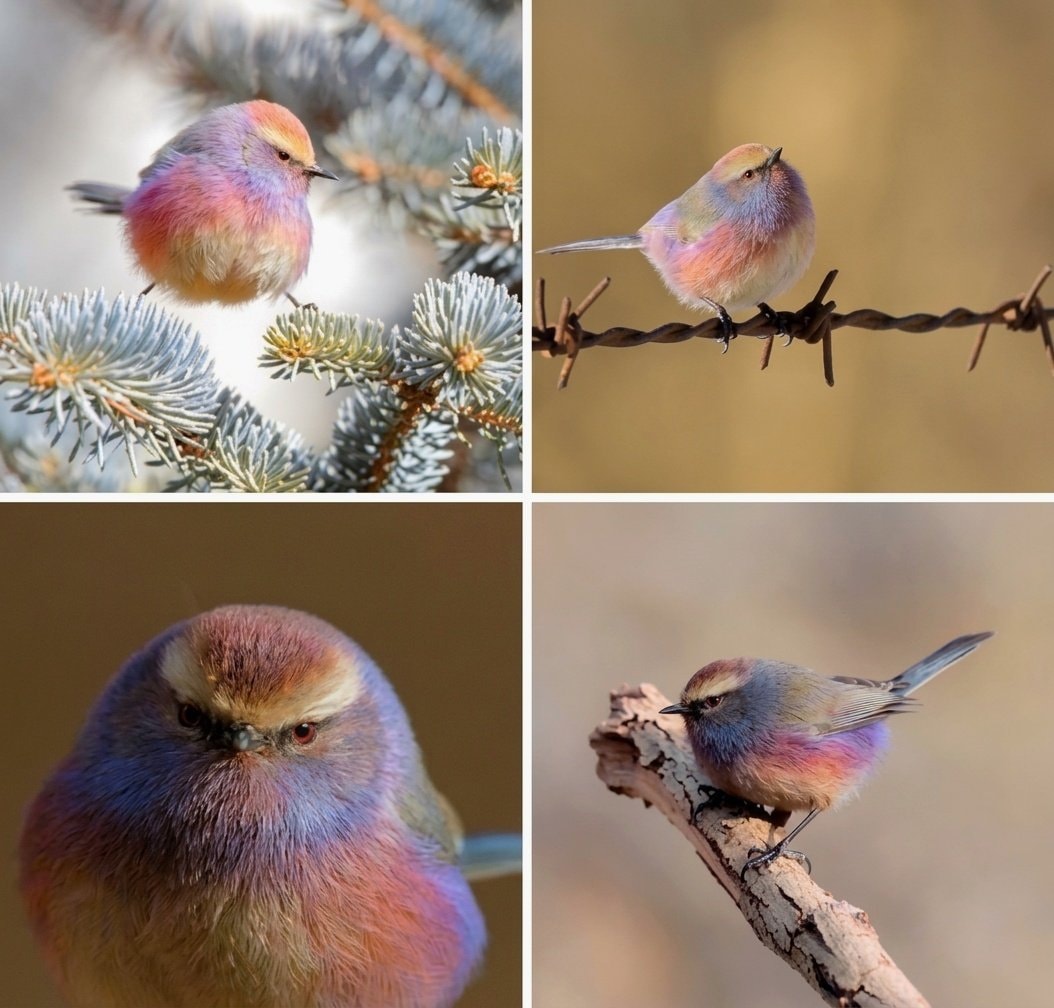 White-browed Tit-Warbler rainbow colors
