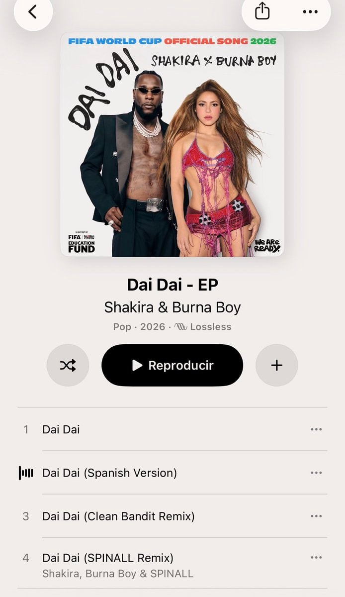 Dai Dai Spanish EP Shakira Burna Boy