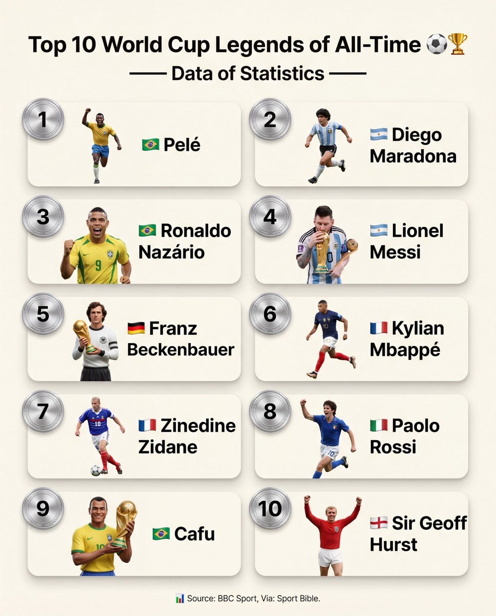 Top 10 World Cup Legends of All-Time ⚽🏆