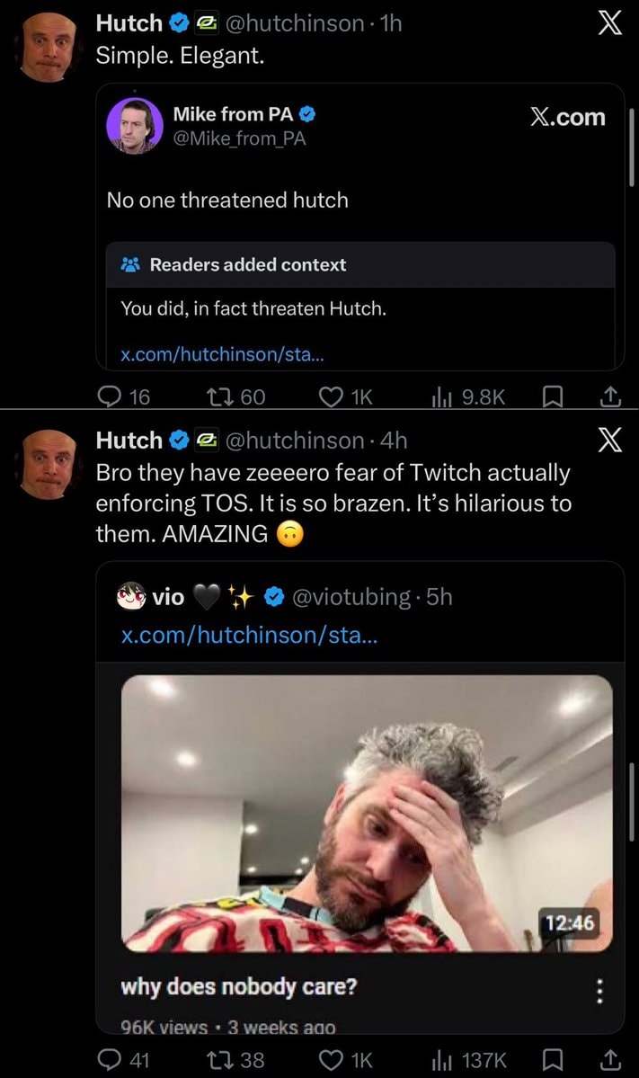 Hutch on MikeFromPA community note backlash Hutch on MikeFromPA community note backlash