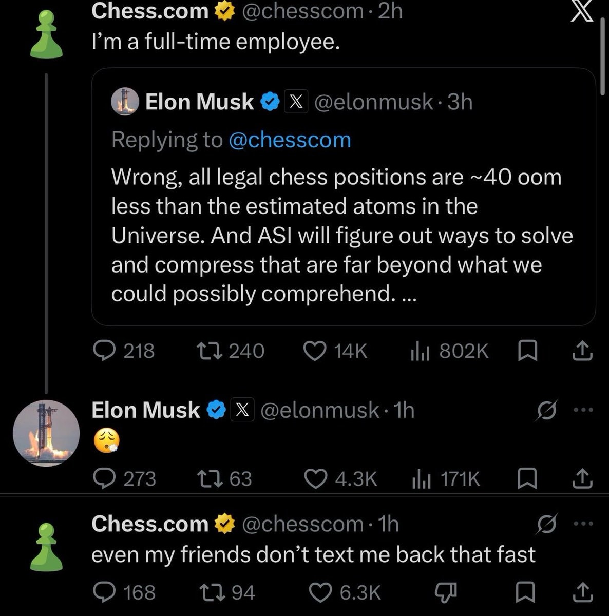 Elon Musk and Chess.com exchange (photo 2 of 2)
