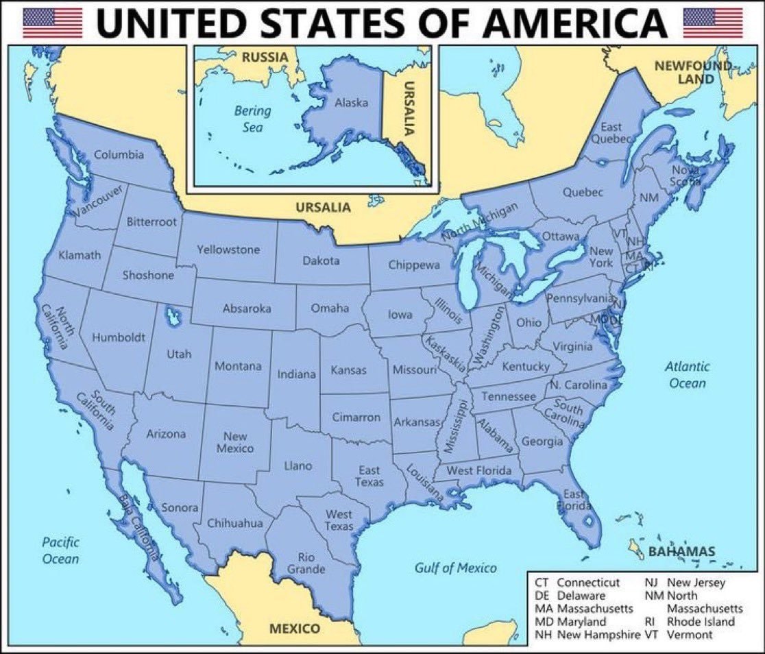 USA 63 states map