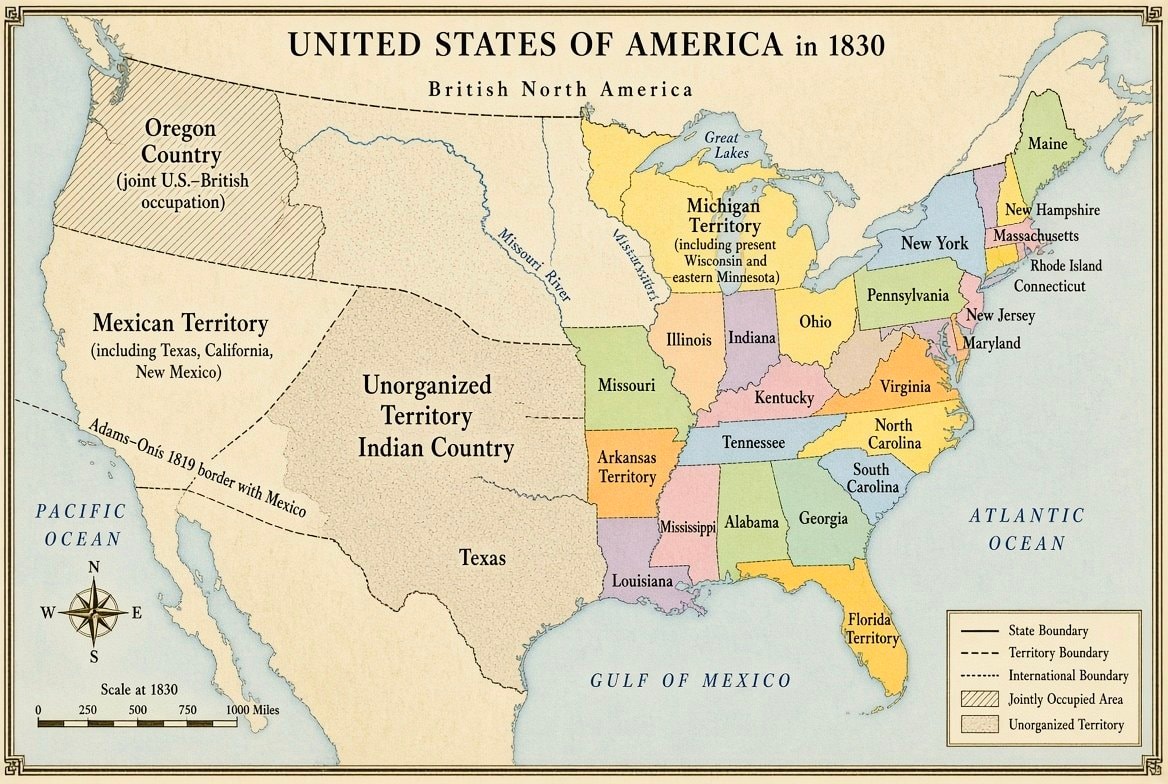 United States map 1830