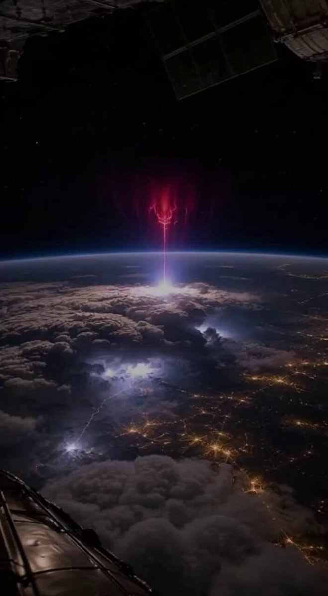 Red sprites from space