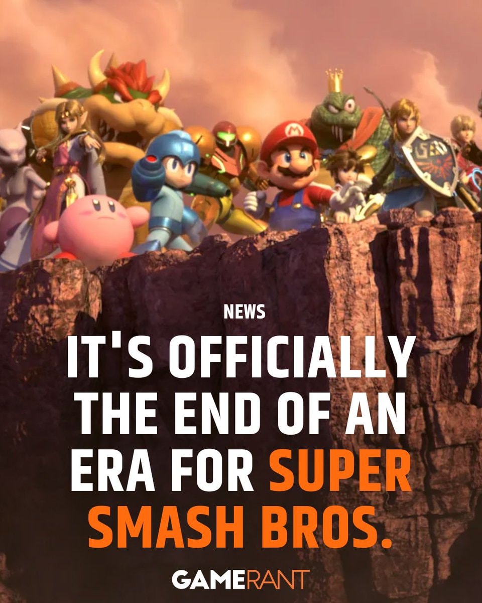 Super Smash Bros characters on rocky cliff