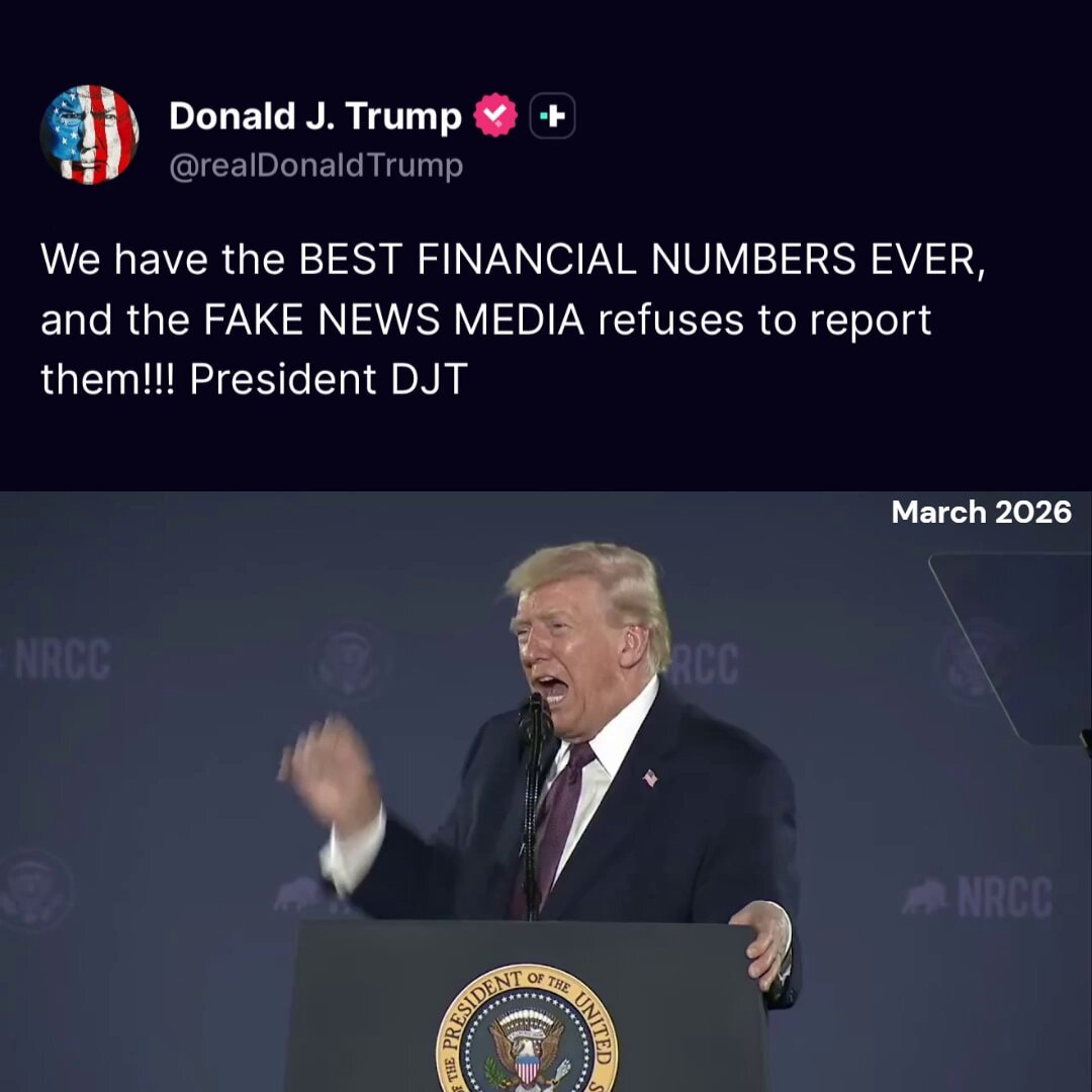 Trump: media hiding best financial numbers