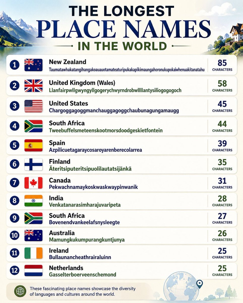Longest Place Names in the World Longest Place Names in the World