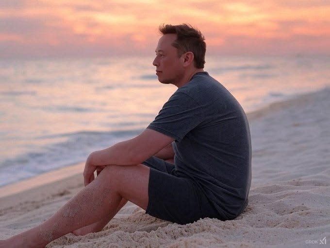 Elon Musk beach moment
