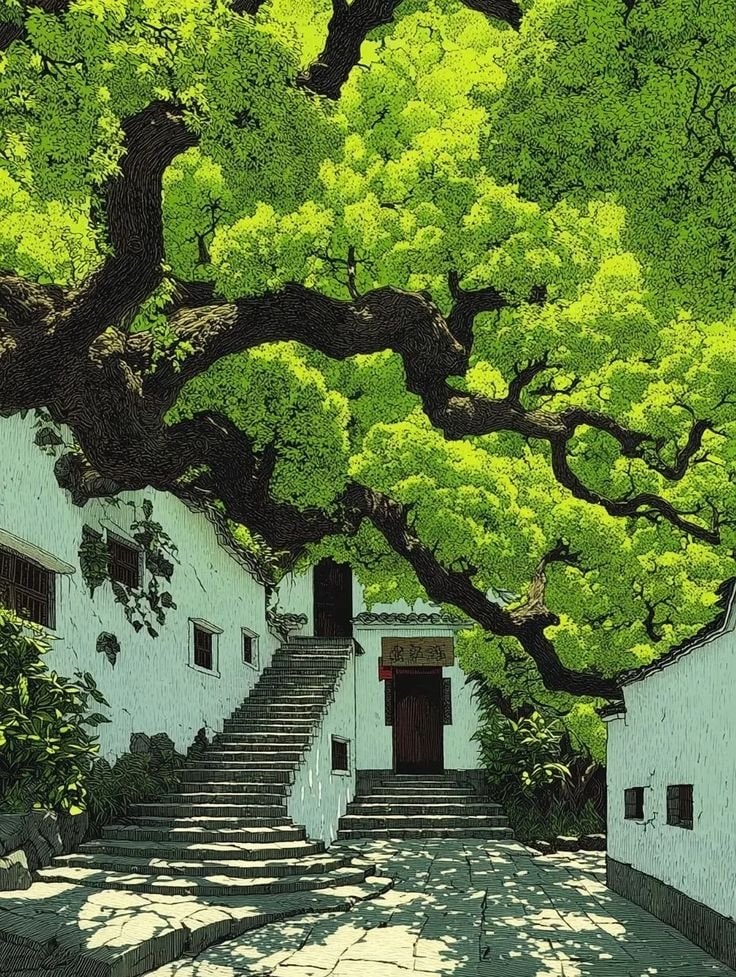 trees courtyard silhouette (photo 2 of 2)