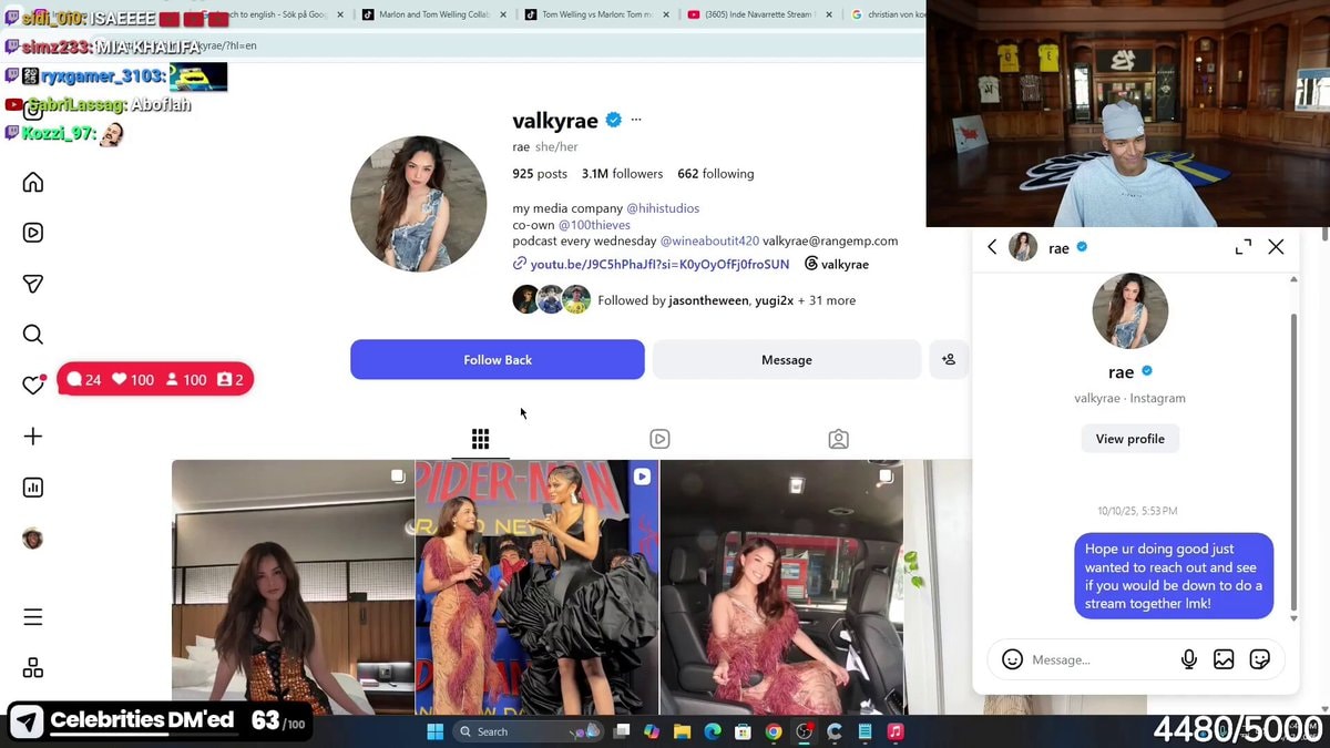 Marlon unfollows Valkyrae