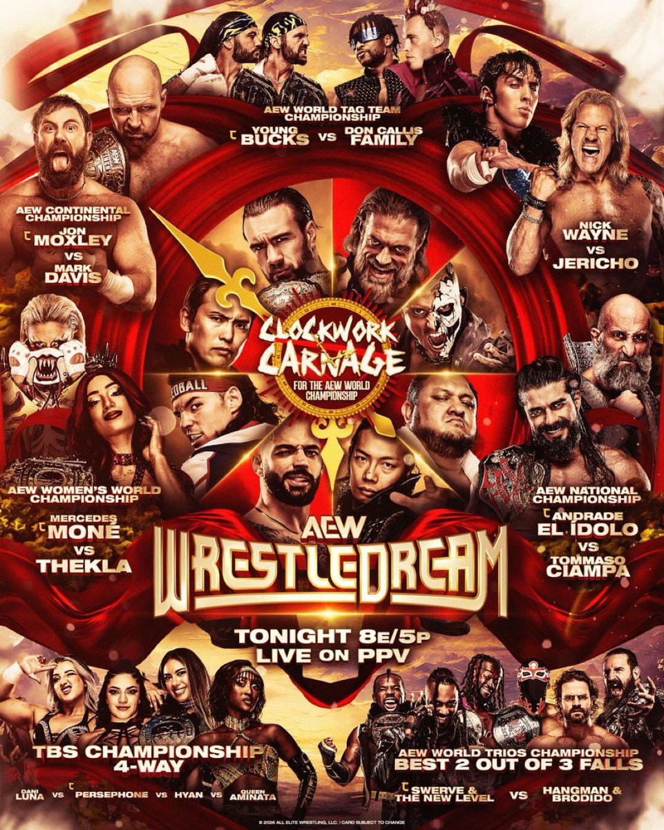 AEW WrestleDream Tonight Card