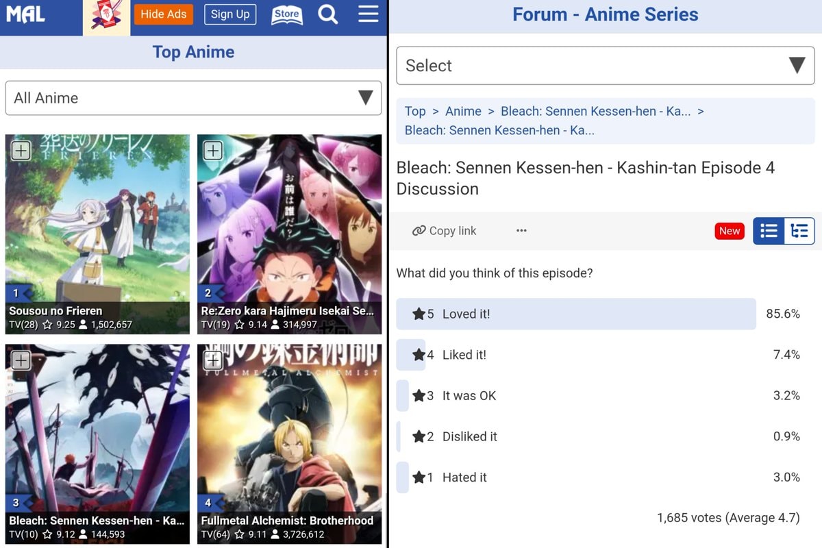 BLEACH Thousand-Year Blood War ratings (photo 2 of 4)