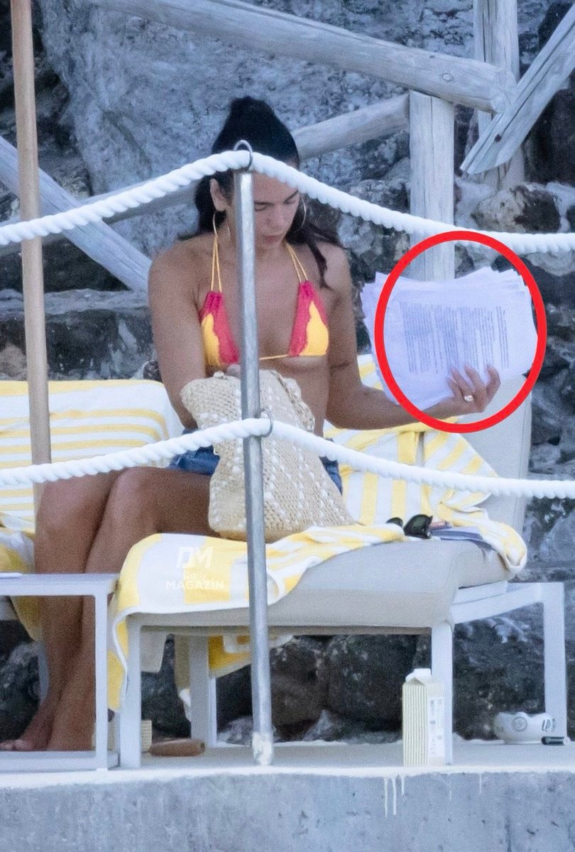Dua Lipa beach papers