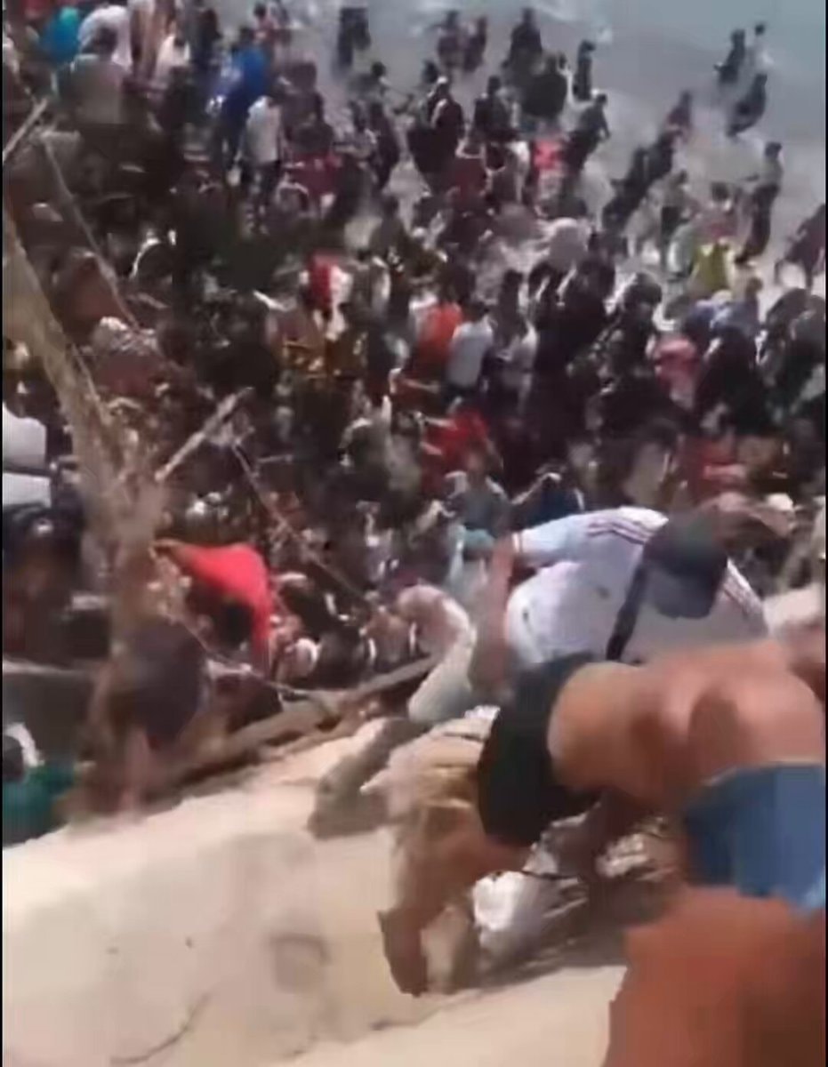 Spain-Morocco border crowd