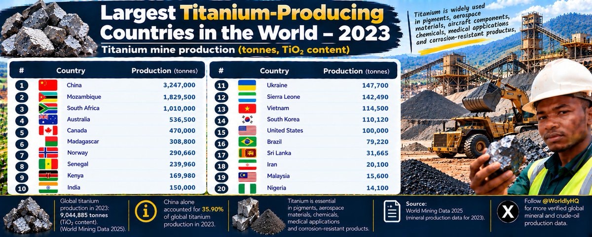 Largest Titanium Producing Countries 2023 Largest Titanium Producing Countries 2023