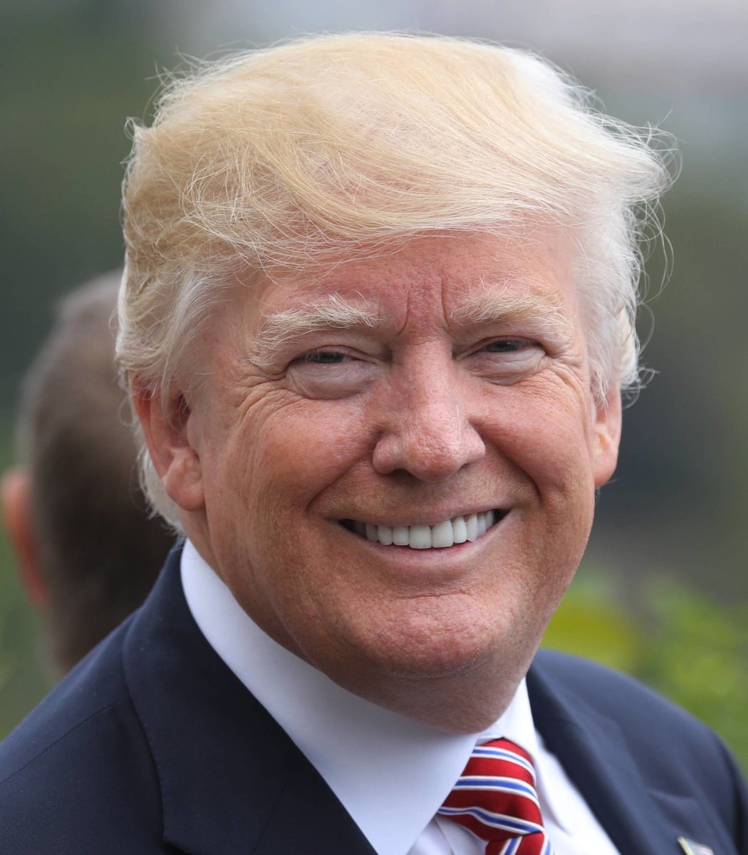 Trump smiling in dark suit