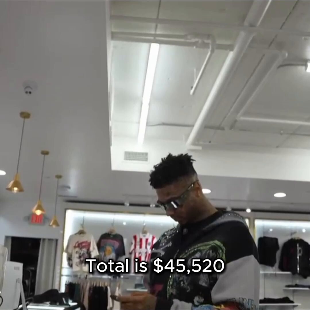 Blueface reacts to Chrisean spending $45,000 on his card