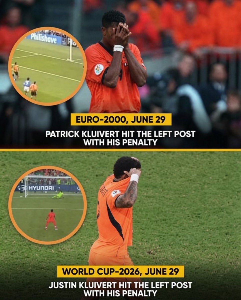 Kluivert father and son penalty misses
