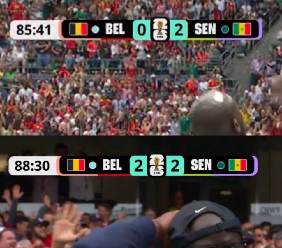 Belgium 2-2 Senegal World Cup 88th minute