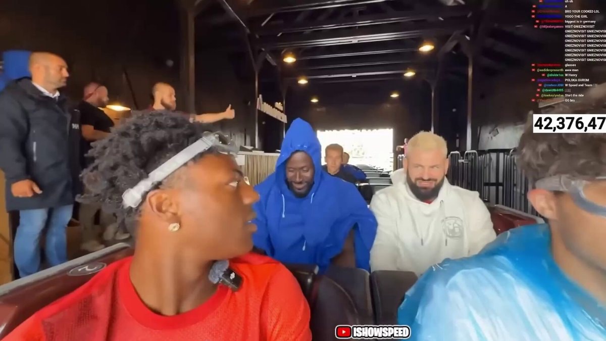 IShowSpeed roller coaster moment