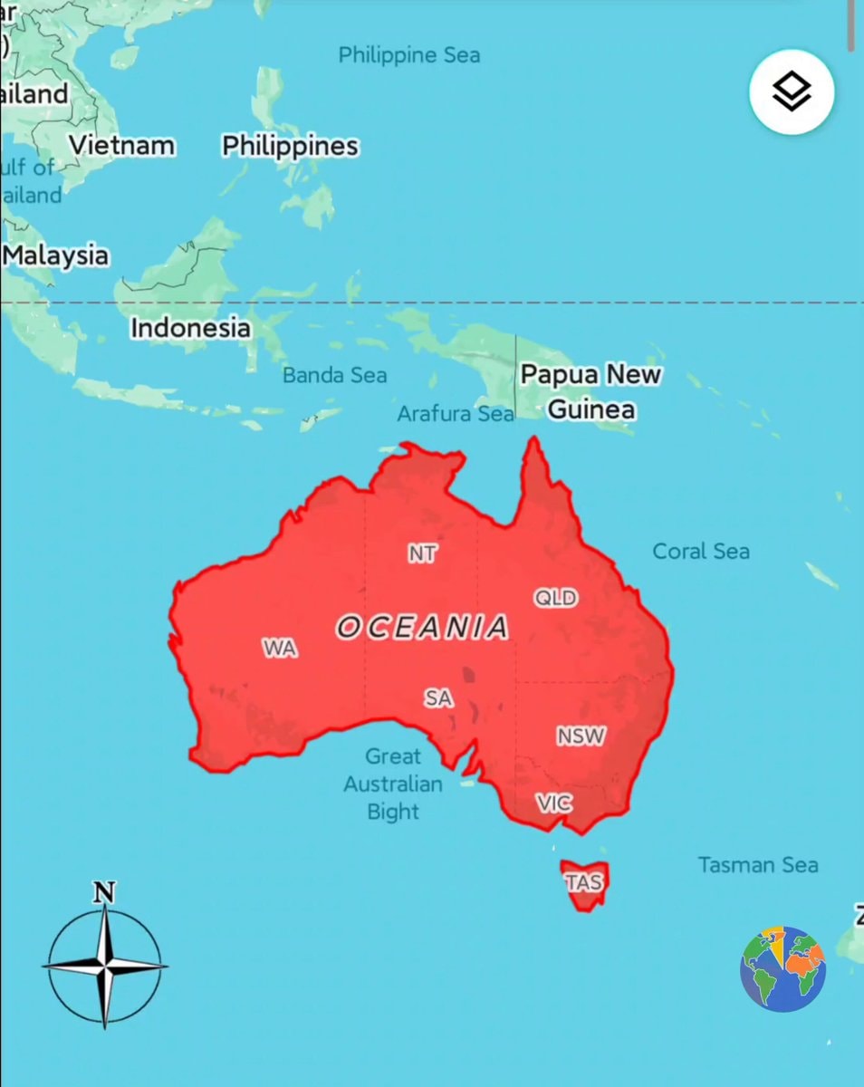 Australia true size map