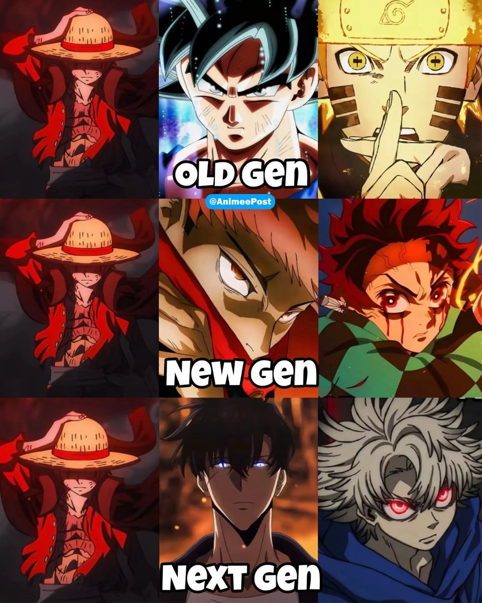 Anime generations comparison