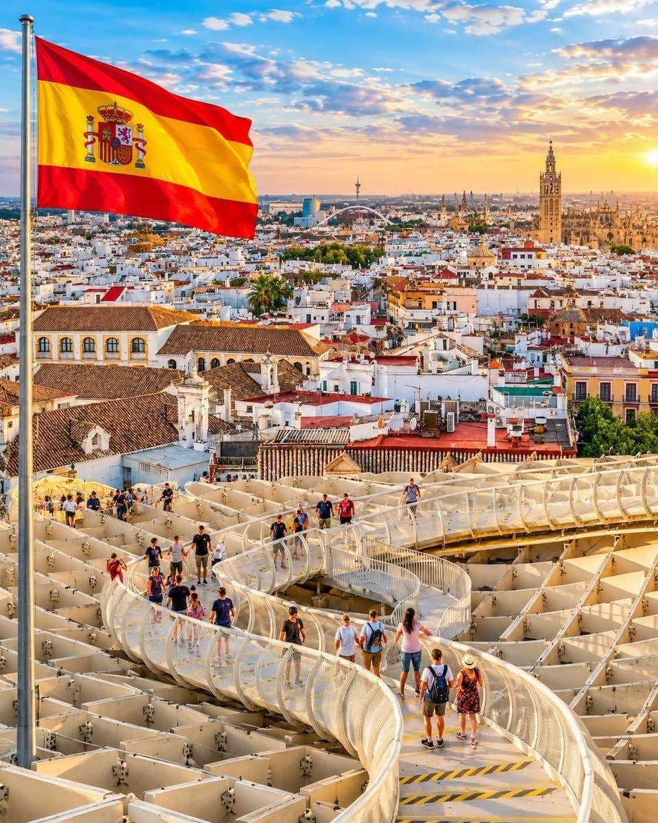 Seville Spain sunset walkway