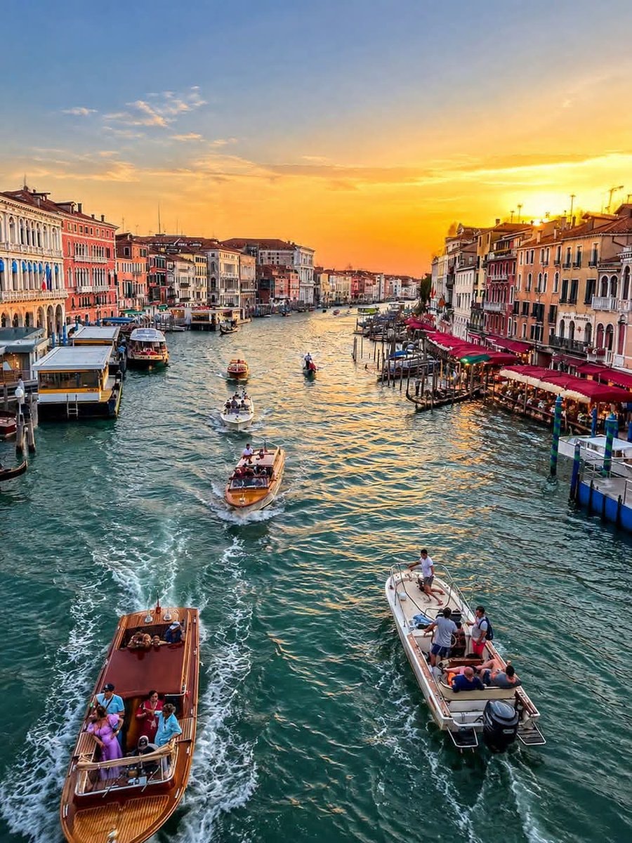 Venice Italy canal sunset