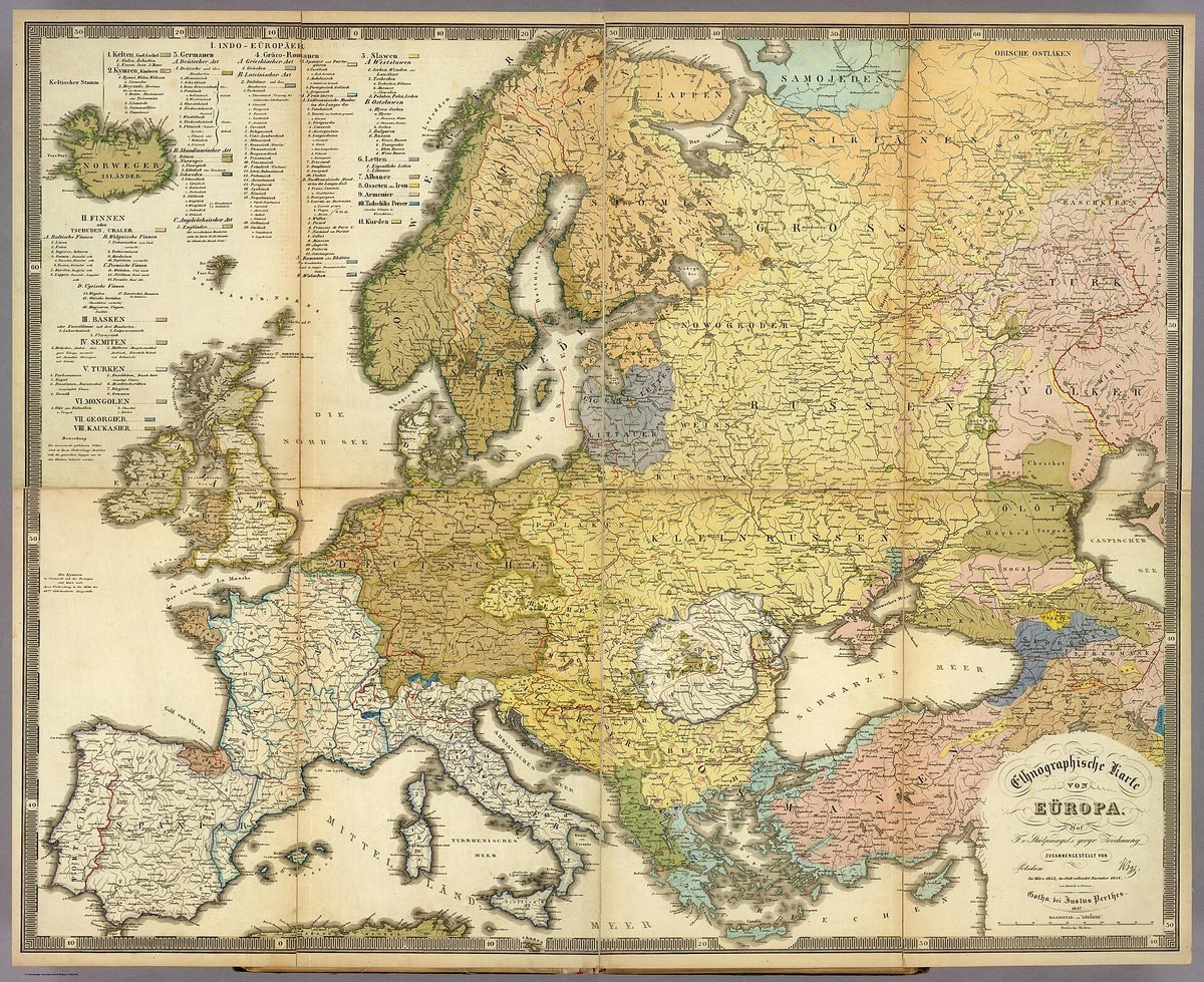 Ethnographic map of Europe 1847