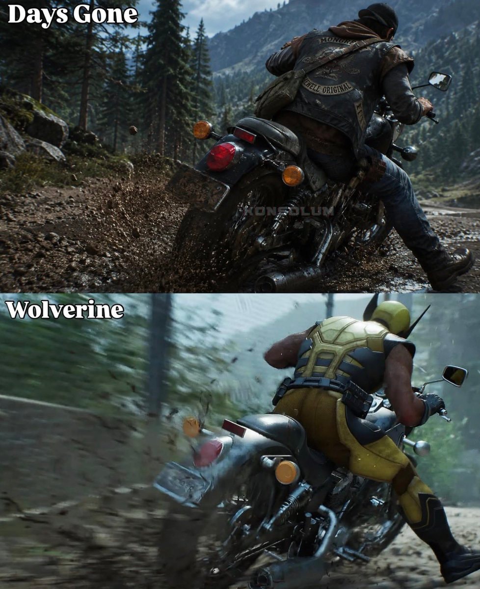 Days Gone vs Wolverine motorcycle comparison