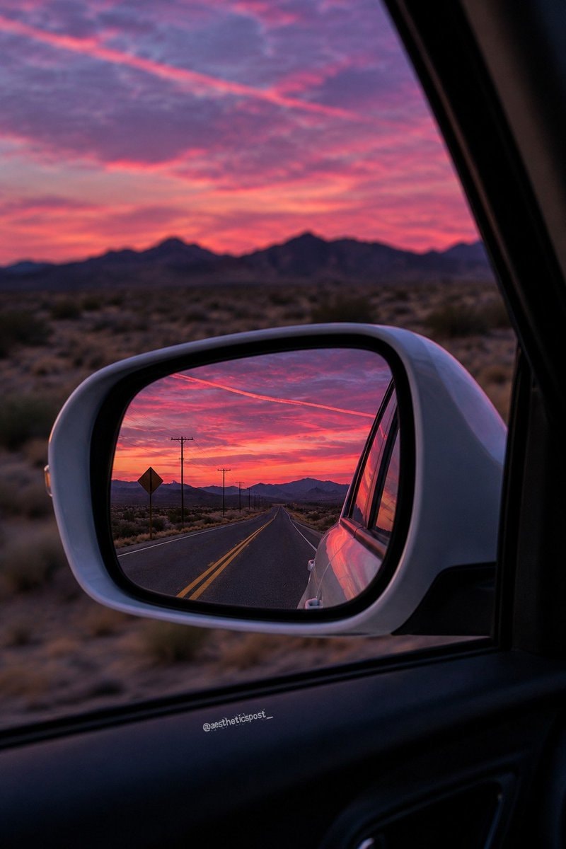 desert sunset road trip