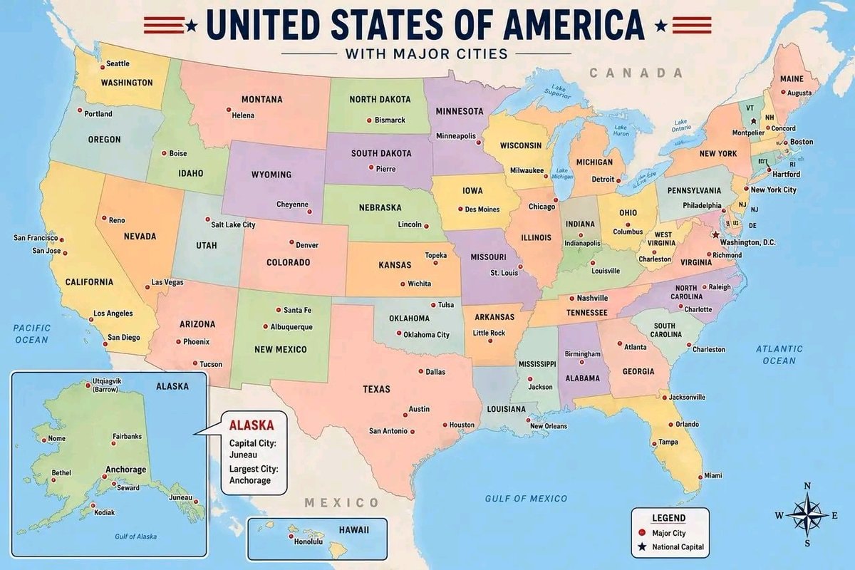 United States Map with Alaska