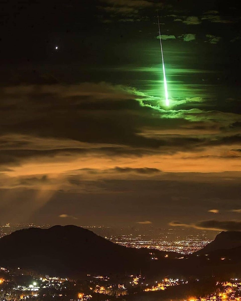 Green meteor over South India