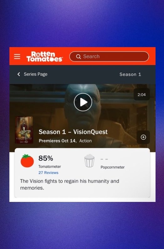 VISIONQUEST Rotten Tomatoes score (photo 2 of 2)