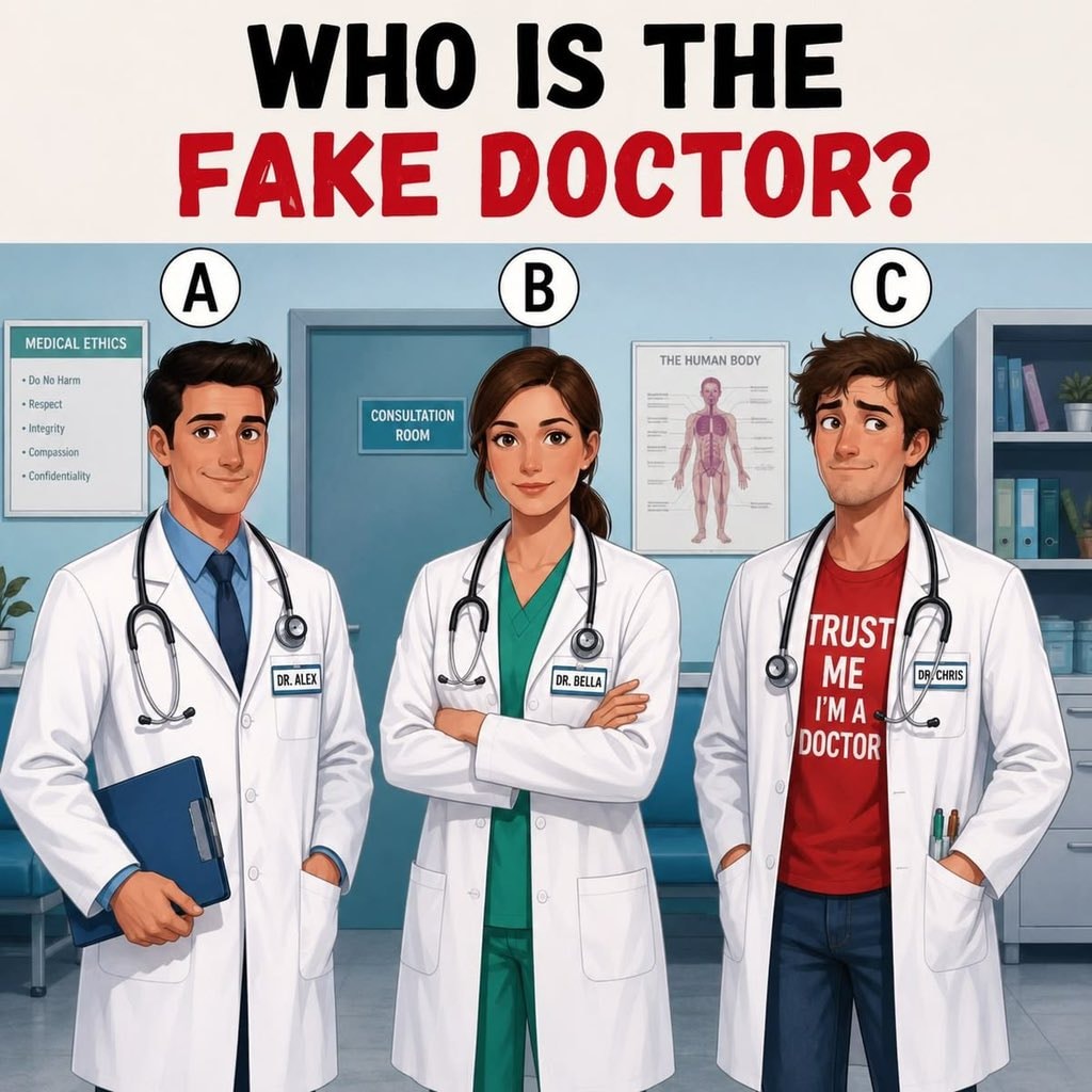 real doctor in front of consultation room