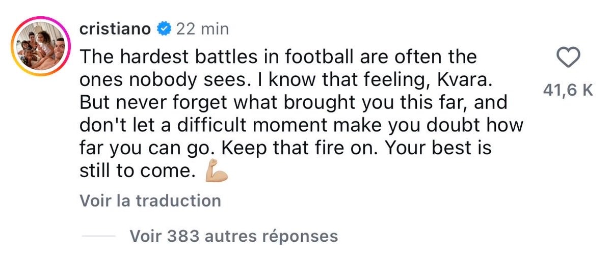 Cristiano Ronaldo supports Kvara