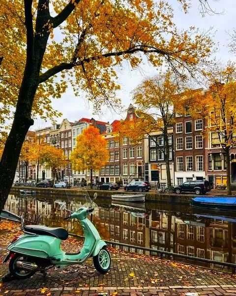 Amsterdam canals in autumn