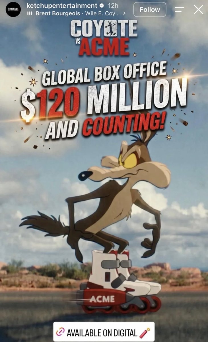 COYOTE VS ACME box office record (photo 2 of 2)