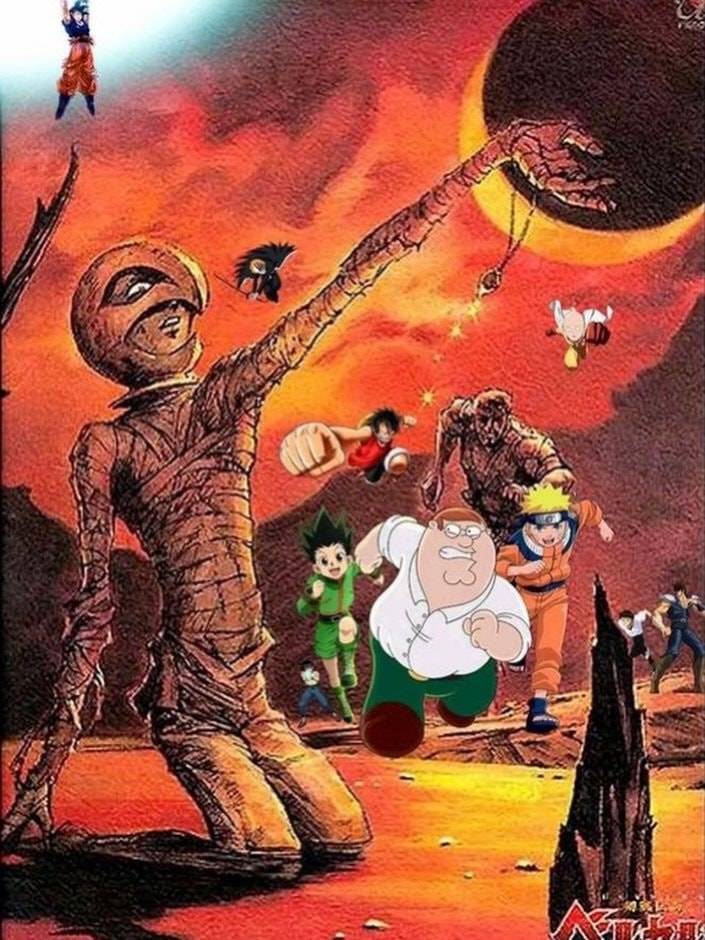 Goku Peter Griffin Naruto Gon Freecss meme