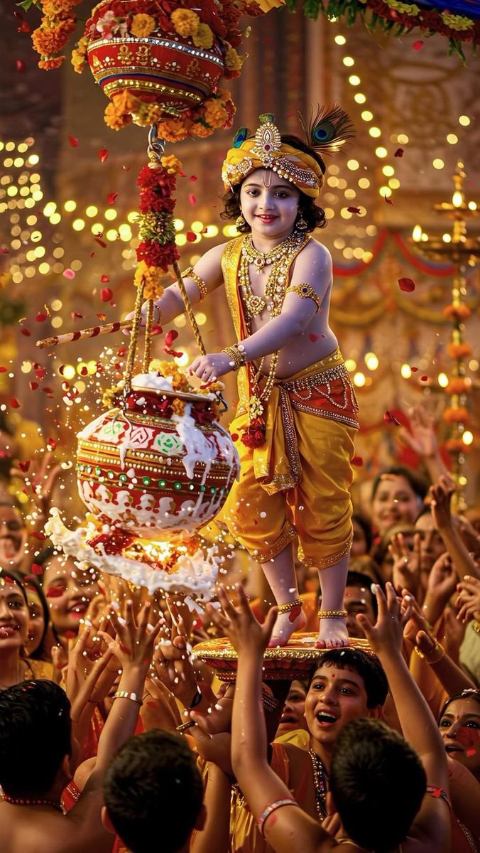 Child dressed as Krishna