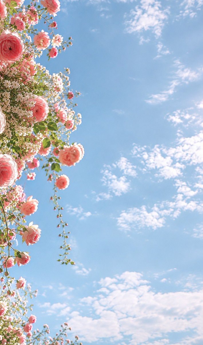 pink roses and white flowers