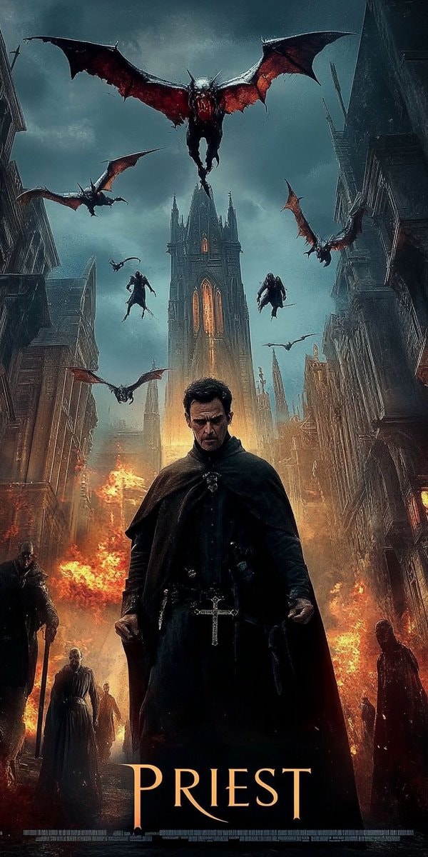 gothic priest city scene gothic priest city scene