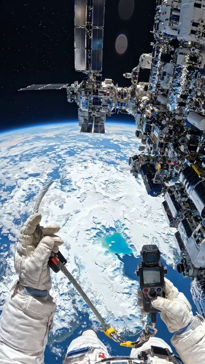 ISS astronaut starboard truss inspection