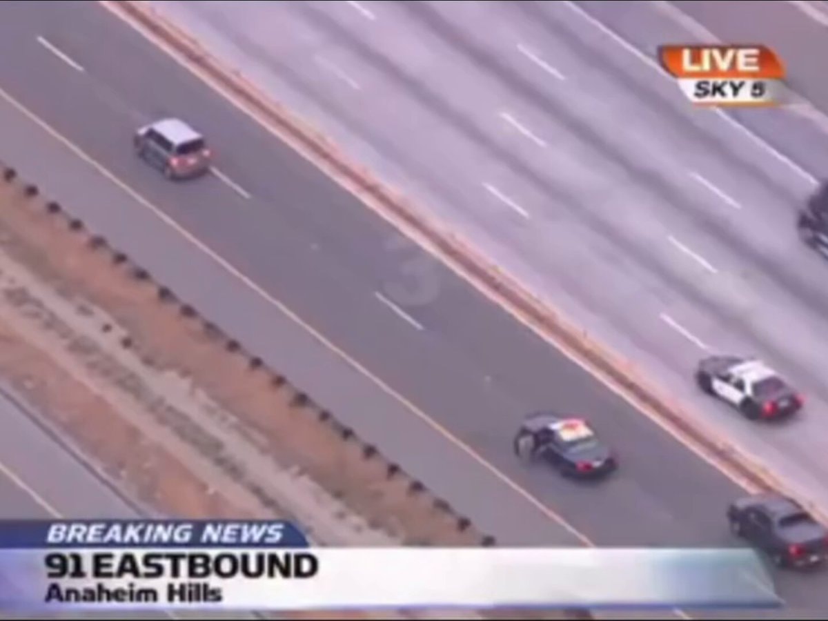 police chase Anaheim Hills 91 eastbound